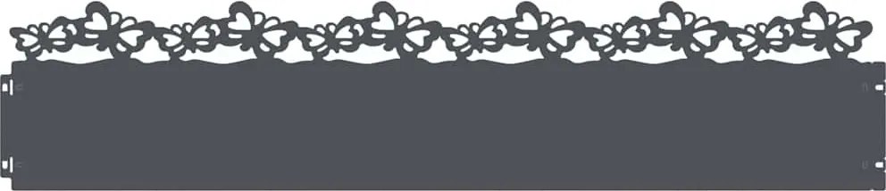 vidaXL Borduri pentru gazon 10 pcs Antracit 103 x 0,05 x 22 cm Oțel