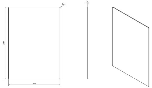 Oglindă Sapho PLAIN 50x70 cm