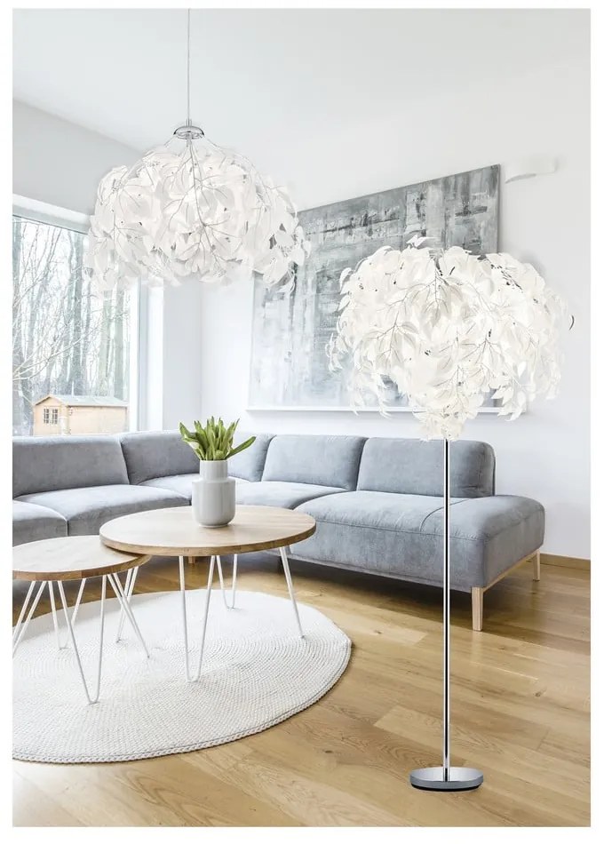 Lampadar Trio Leavy, înălțime 180 cm, alb
