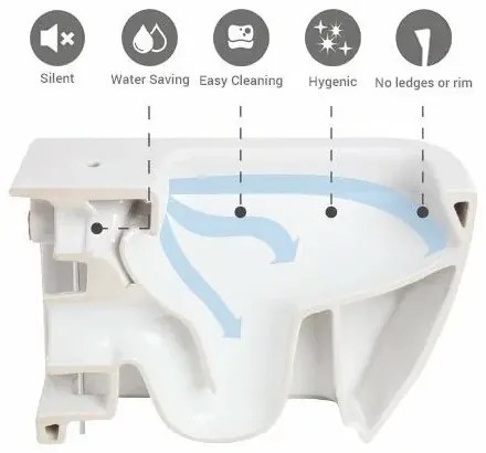 Set vas wc suspendat Rak Ceramics Morning cu capac si rezervor cu clapeta alba Geberit Delta