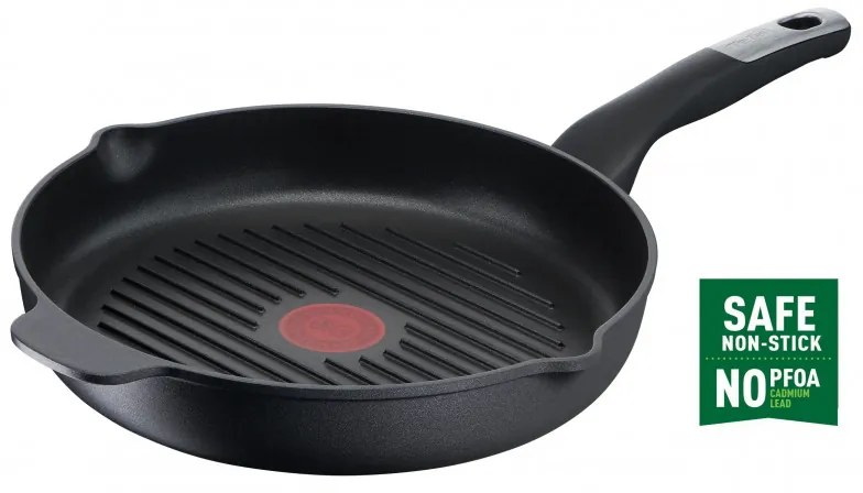 Tefal Grill Pan E2294074 GRILP 26 RND IC G6 UNLIMITED CA, 26 cm, Thermo-Signal & Fusion, fără PFOA, inducție, negru