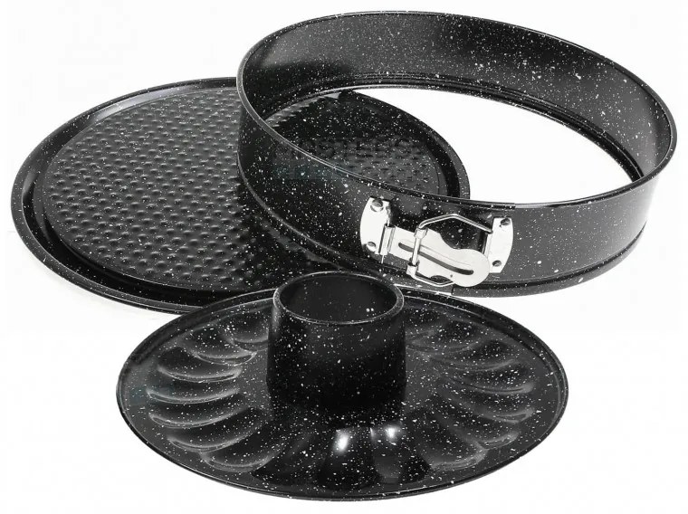 Forma pentru blat si chec Kinghoff KH 1780, 28 cm, Fund detasabil, Otel, Negru