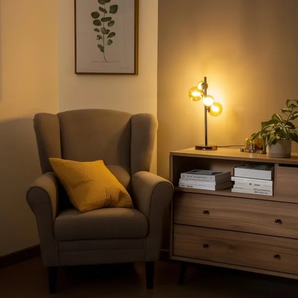 Brilagi - Lampă de masă LED MILLA 4xG9/3W/230V negru cromat/auriu