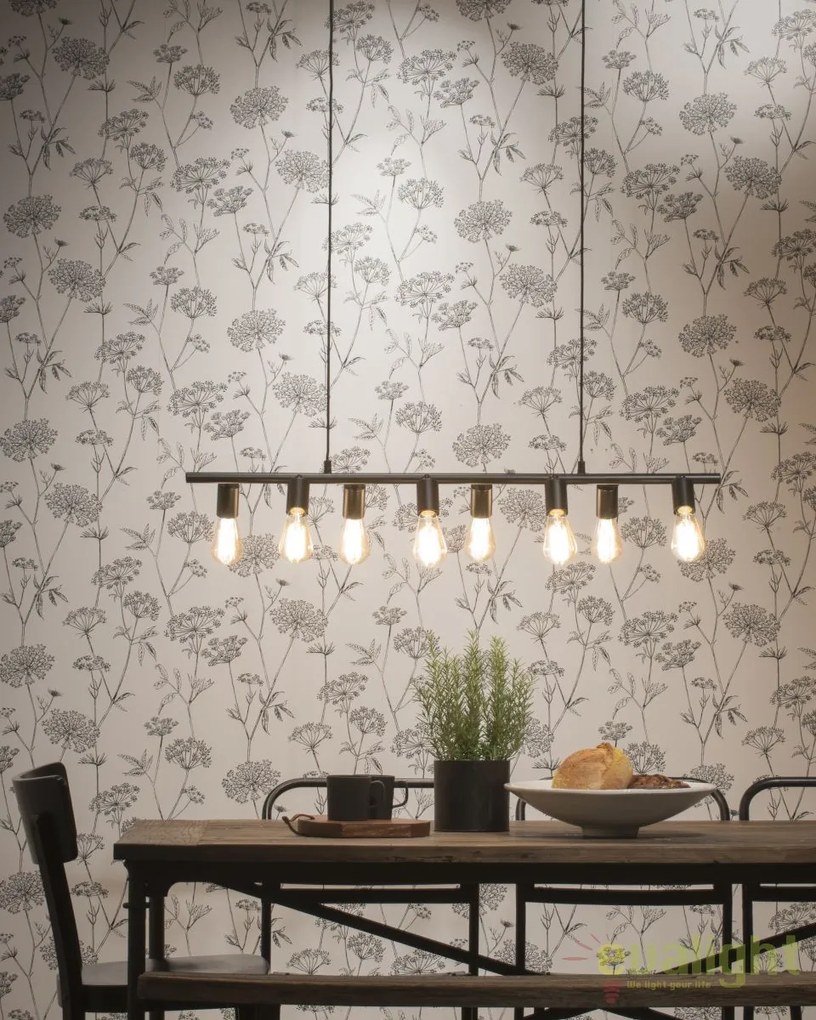 Lustra moderna cu 8 surse de lumina directionabile MIAMI, negru MIAMI/H8/B