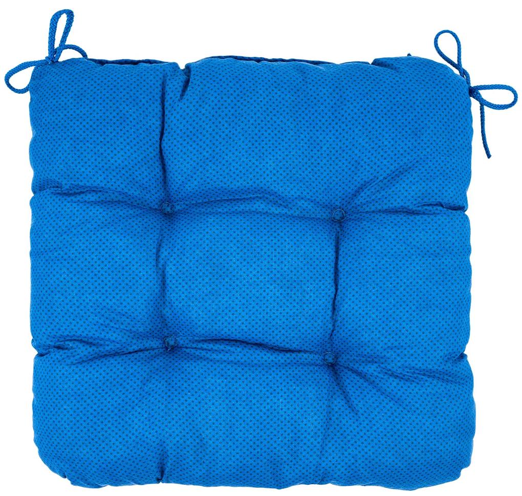 Pernă de scaun Buline albastru,  42 x 42 cm
