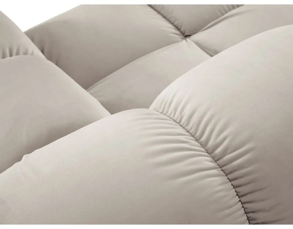 Colțar modular bej cu tapițerie din catifea (cu colț variabil) Bellis – Micadoni