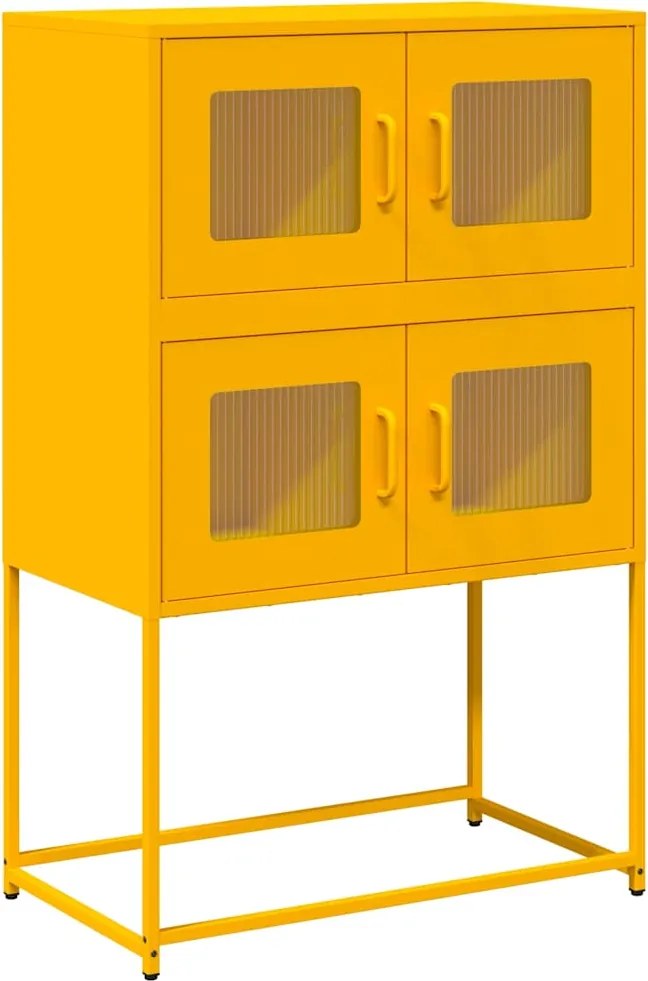 vidaXL Dulap înalt, galben muștar, 68x39x107 cm, oțel