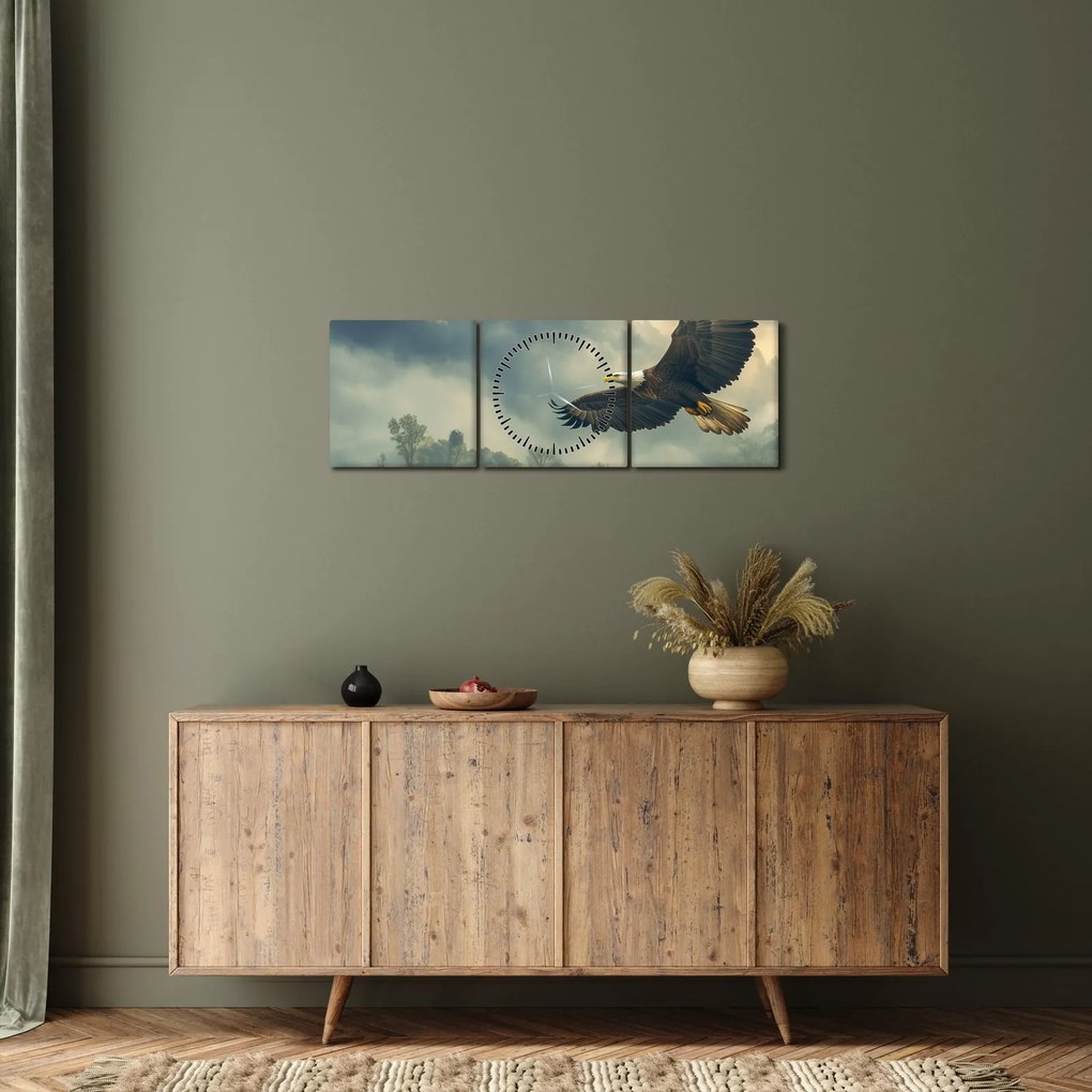 Tablou - Vultur în zbor (cu ceas) (90x30 cm)
