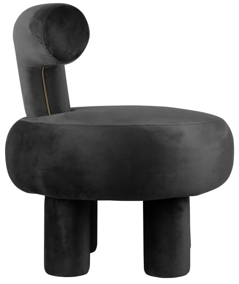Fotoliu negru cu tapițerie din catifea Abrazo – Leitmotiv
