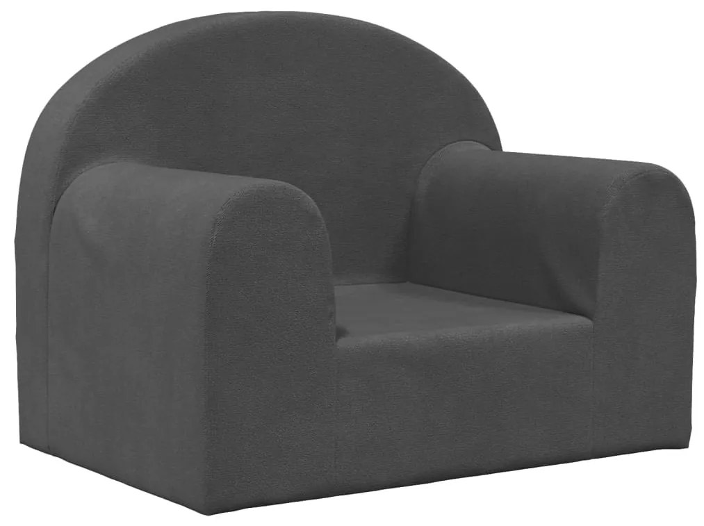 341787 vidaXL Canapea pentru copii, antracit, pluș moale
