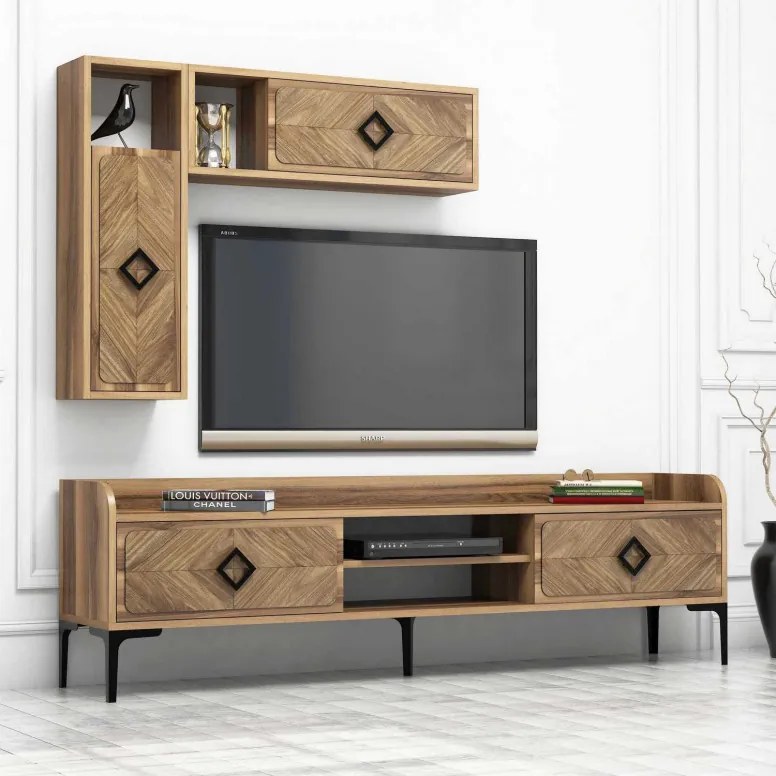 Set Comoda TV si Masuta de Cafea Living Samba Walnut