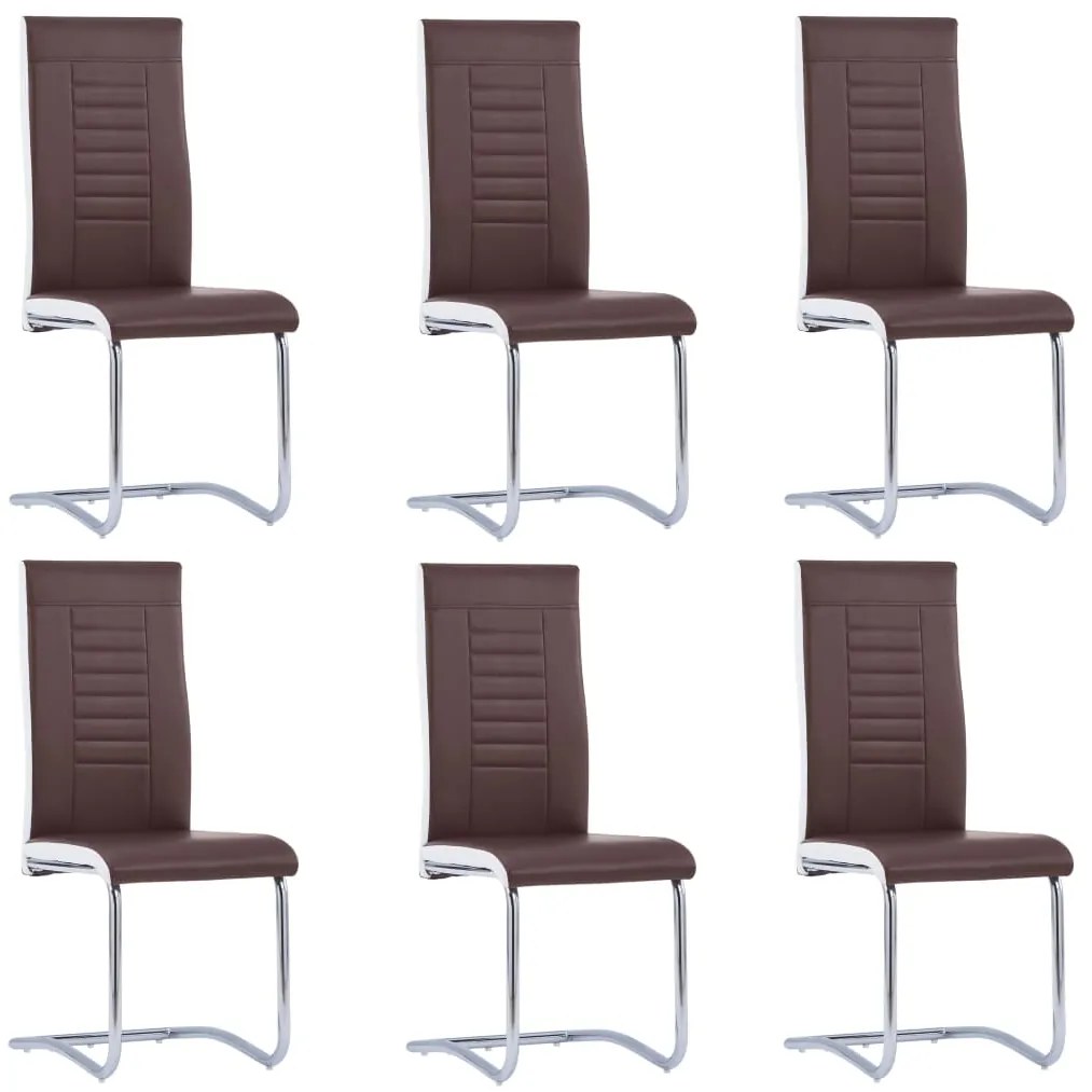 Set mobilier de bucatarie, 7 piese, maro, piele ecologica Maro, 7