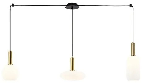Lustra suspendata design modern Barab auriu, alb opal