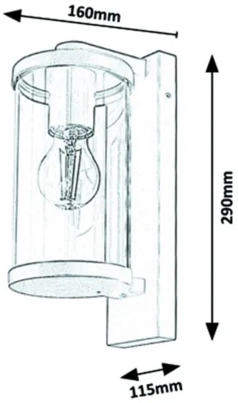 Rabalux - Aplică de exterior 1xE27/60W/230V IP44