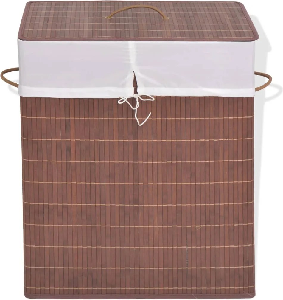 vidaXL Coș de rufe din bambus, dreptunghiular, maro