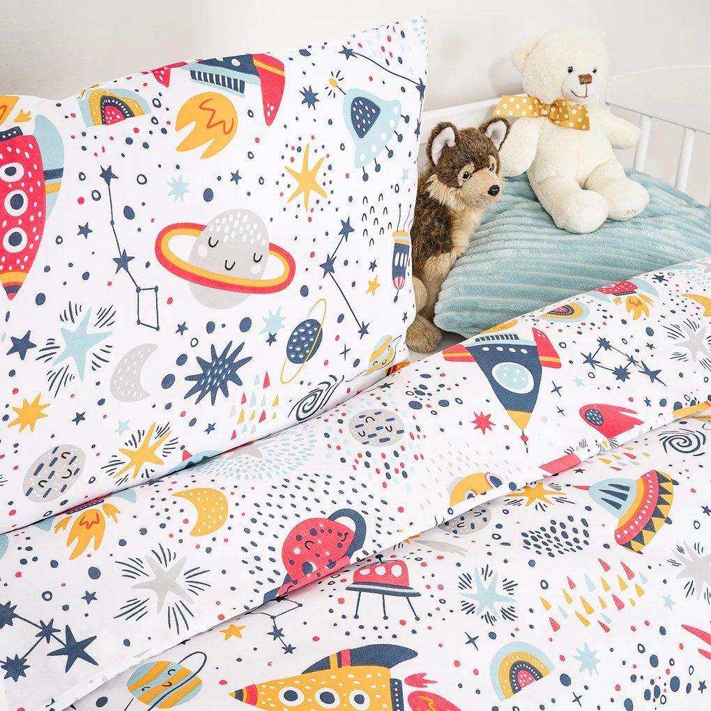 4Home Lenjerie de pat din bumbac pentru copiiCosmic Adventure, 100 x 135 cm, 40 x 60 cm, 100 x 135 cm, 40 x 60 cm