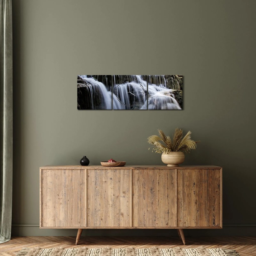Tablou - Cascadele (cu ceas) (90x30 cm)