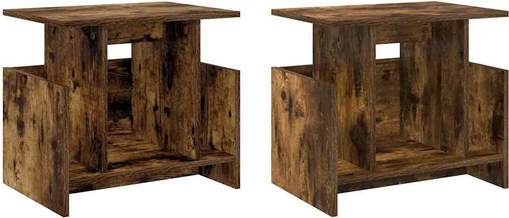 vidaXL Support TV 2 pcs Stejar fumuriu 50 x 35 x 45 cm Lemn compozit