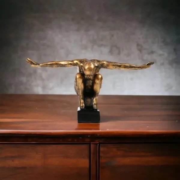 Decorațiune de masă 25x41x20 cm, rășină/patină aurie