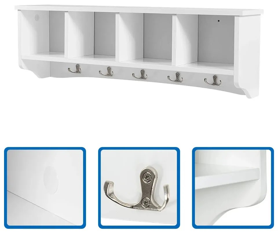 Cuier de perete cu compartimente de depozitare