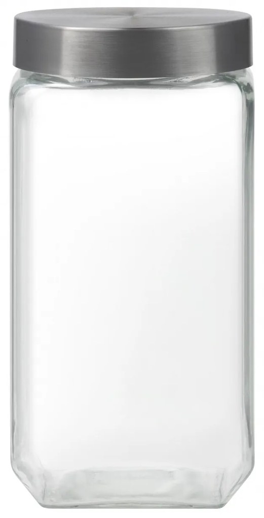 Borcan depozitare cu capac inox 2.2L, patrat, Milos
