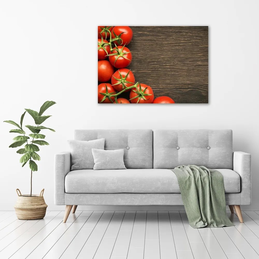 Tablou pe pânză Tomate pe lemn