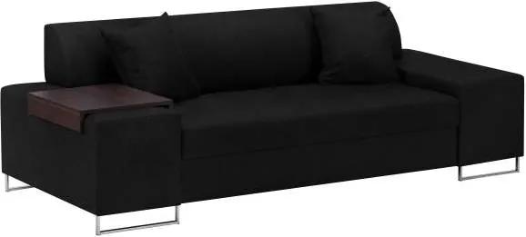 Canapea Orlando, 3 locuri, negru, 220x90x73,5 cm