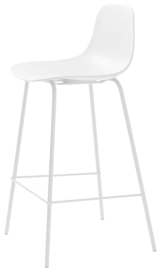 Scaun de bar alb din plastic 92,5 cm Whitby – Unique Furniture