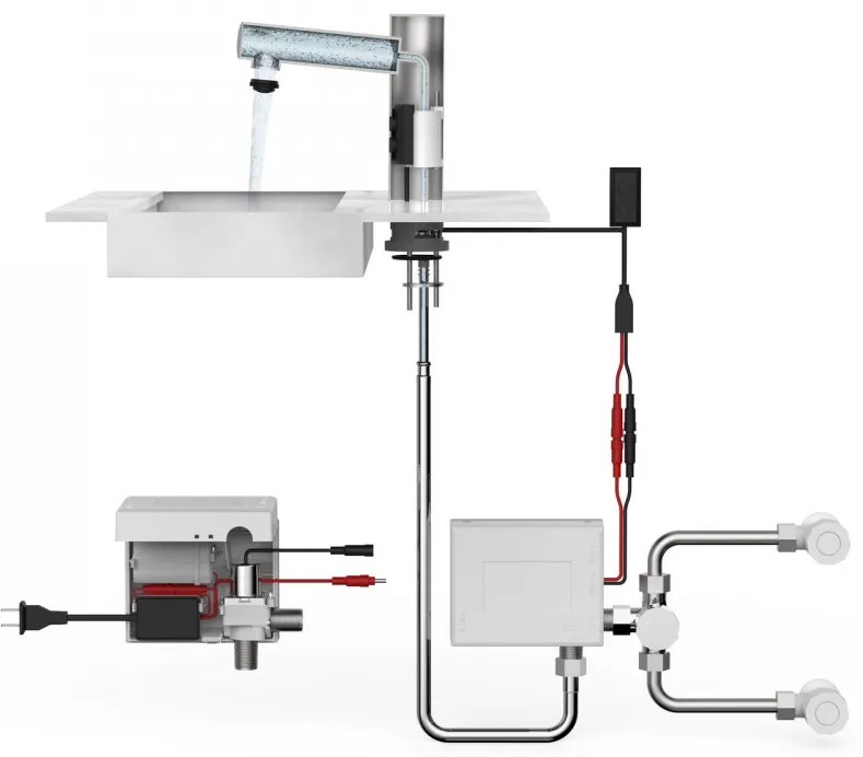 Baterie Lavoar Cu Senzor Smack smk201, Inox Satinat