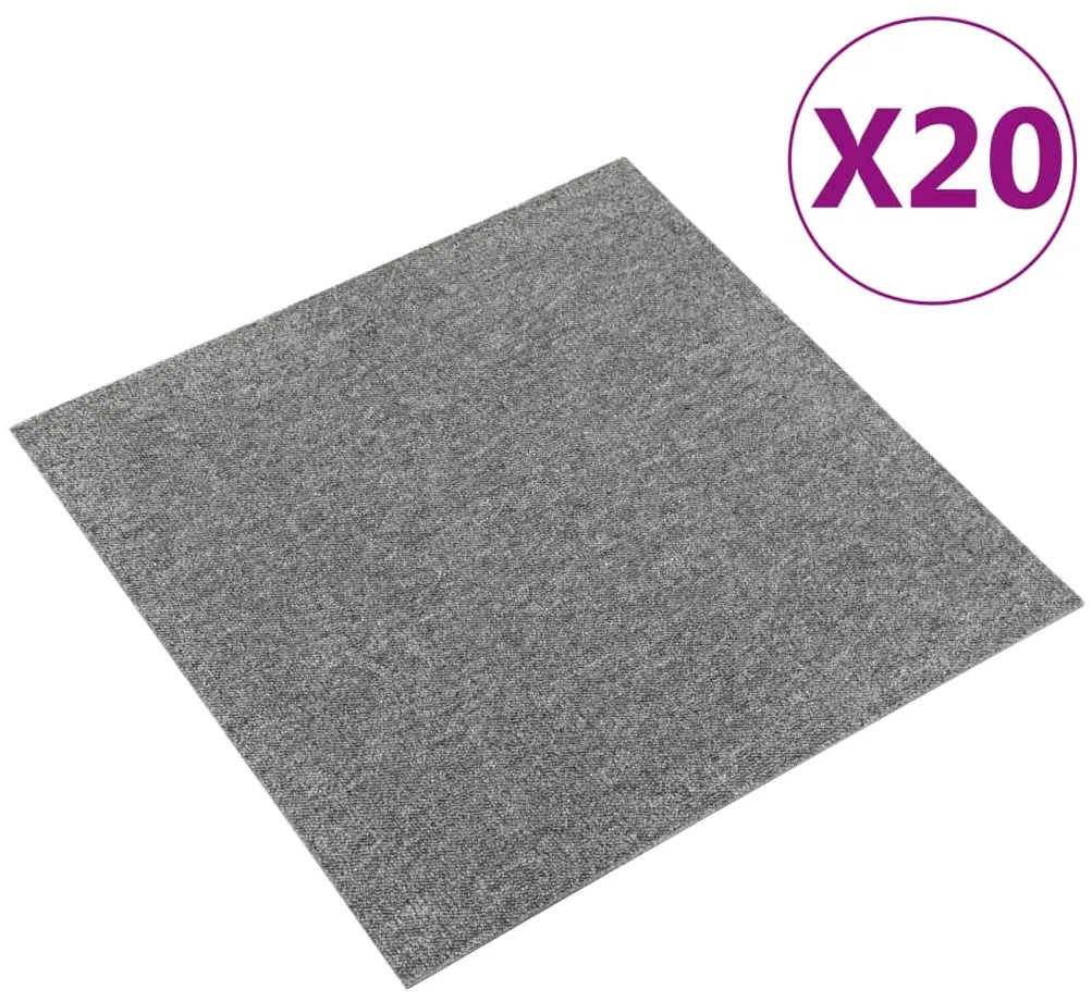 vidaXL Plăci de pardoseală, 20 buc., gri, 50 x 50 cm, 5 m²