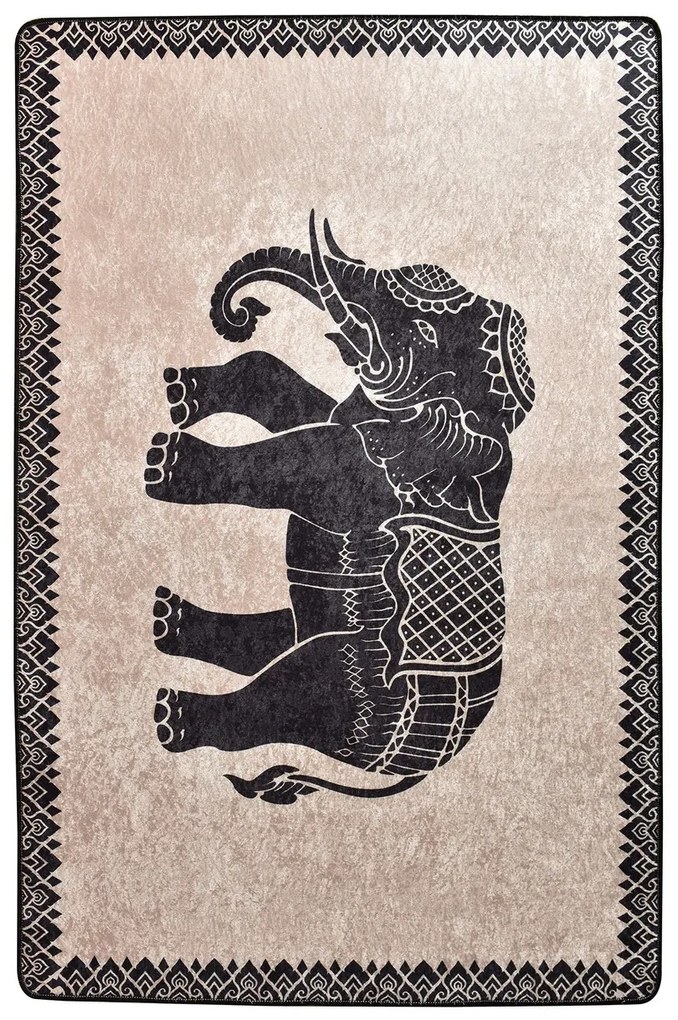 Covor, Elefante Nero Djt, 50% catifea/50% poliester, Multicolor