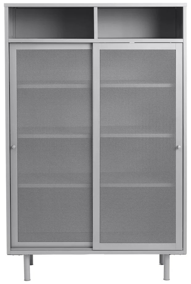 Dulap gri din metal cu ușă glisantă 90x140x40 cm Veep – Unique Furniture