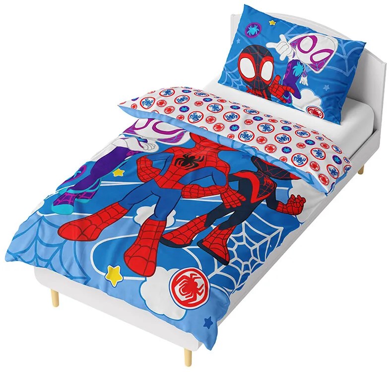 Carbotex Lenjerie de pat din microfibră Spidey Prietenii Minunați, 140 x 200 cm, 70 x 90 cm