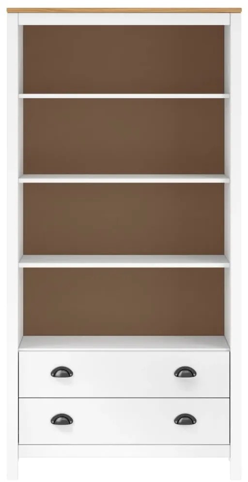 289010 vidaXL Bibliotecă Hill Range, alb, 85x37x170,5 cm, lemn masiv de pin