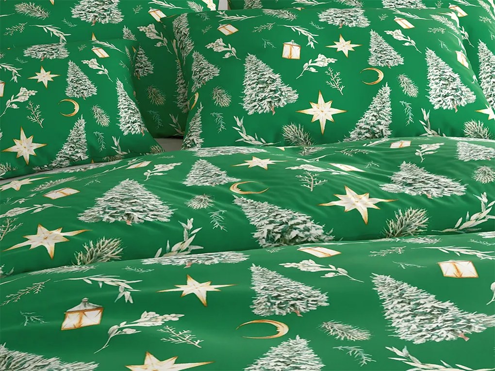 Lenjerie de pat din microfibra GREEN CHRISTMAS verde Dimensiune lenjerie de pat: 70 x 90 cm | 140 x 200 cm