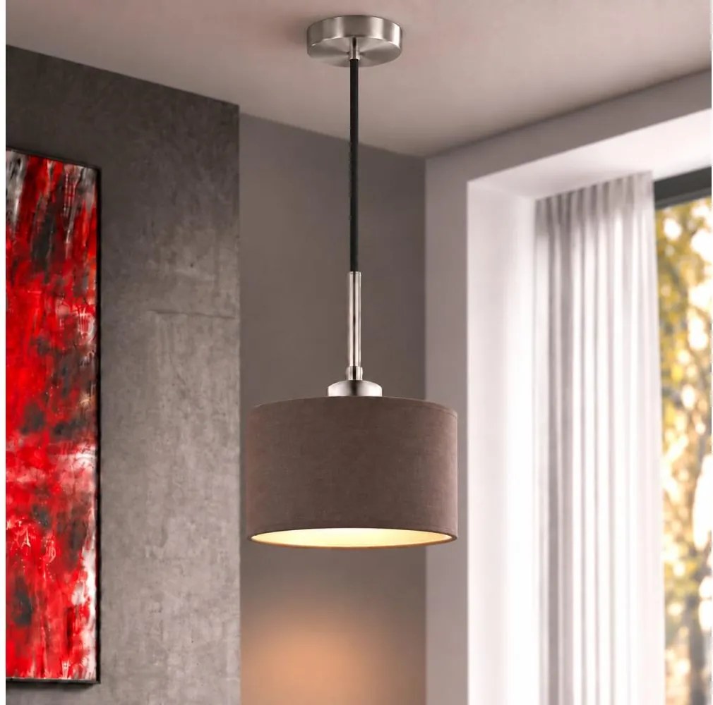 Eglo - LED lampă suspendată pe cablu TUNJA 1xE27/60W/230V diam. 20 cm maro/negru