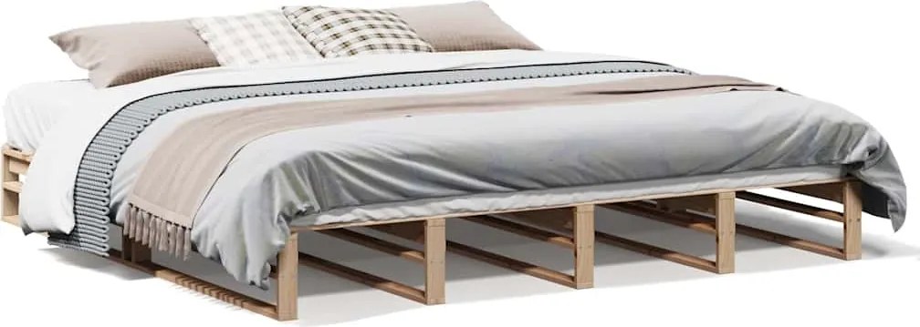 vidaXL Cadru de pat fără saltea, 200x200 cm, lemn masiv pin