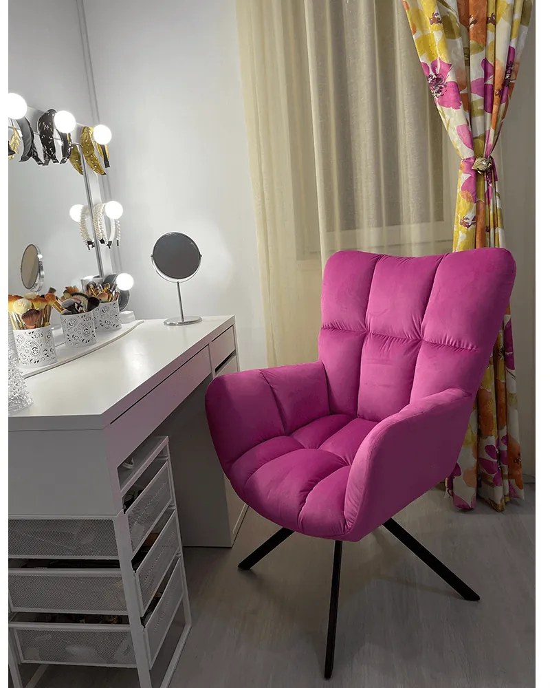 Scaun de design, ţesătură roz, KOMODO