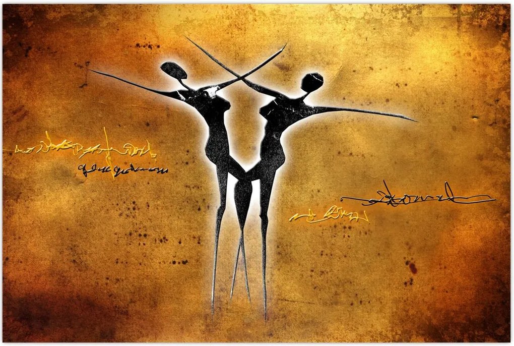 Tablou perechii dansând pictate (90x60 cm)