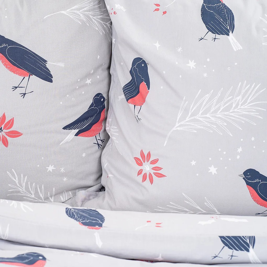 4Home Lenjerie de pat din bumbac Winter Robin, 140x 200 cm, 70 x 90 cm, 140 x 200 cm, 70 x 90 cm