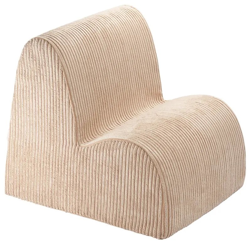 Fotoliu de copii maro deschis cu tapițerie din catifea reiată Cloud – Wigiwama