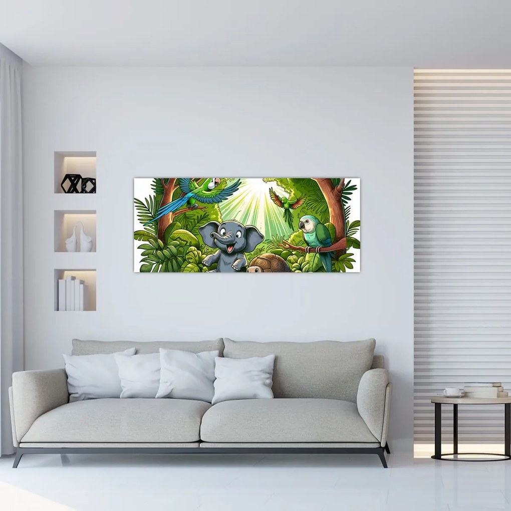 Tablou - Animăluțe vesele (120x50 cm)