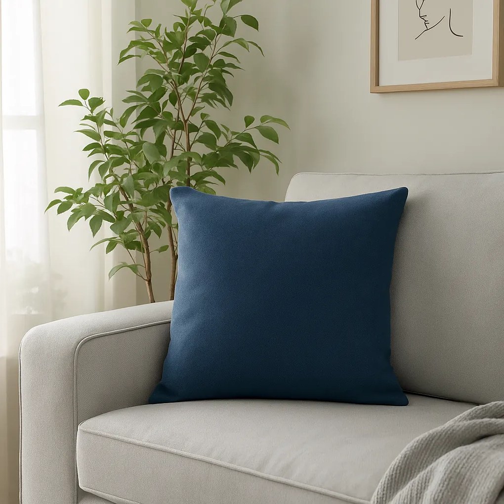 Perna Decorativa, Albastru Bleumarin,  45x45 cm