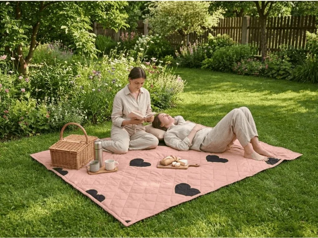Patura de vara HEARTIX 140x200 cm, portocaliu