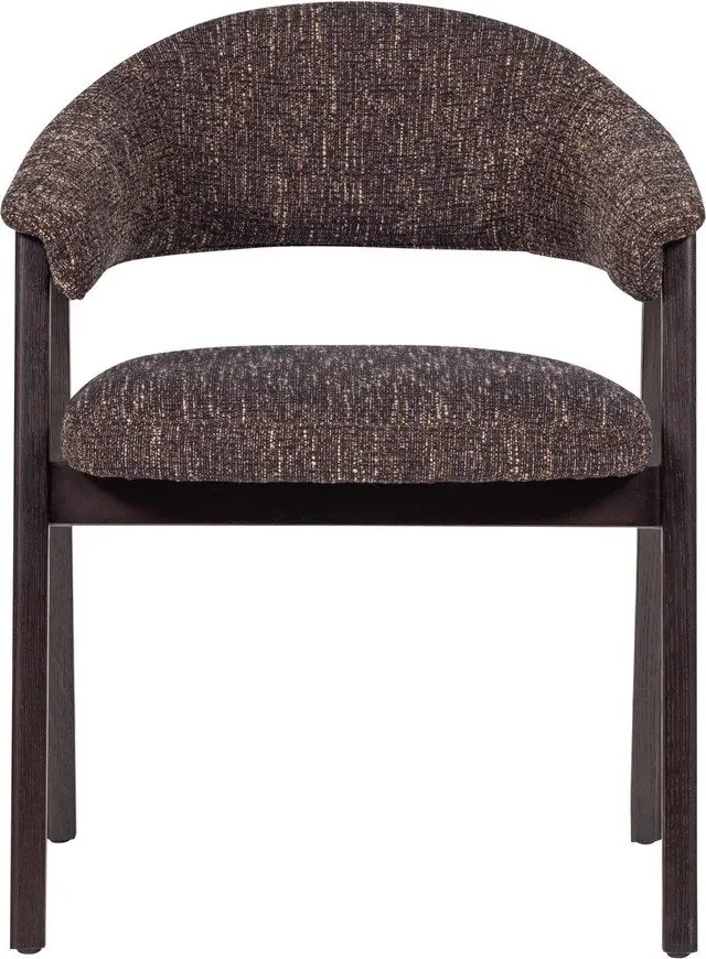 Scaun de dining maro închis cu cotiere tapițat Tunar – WOOOD