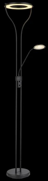 Globo 59038SD - Lampă de podea LED dimabilă EBRO 20W/230V + 4W 3000K neagră