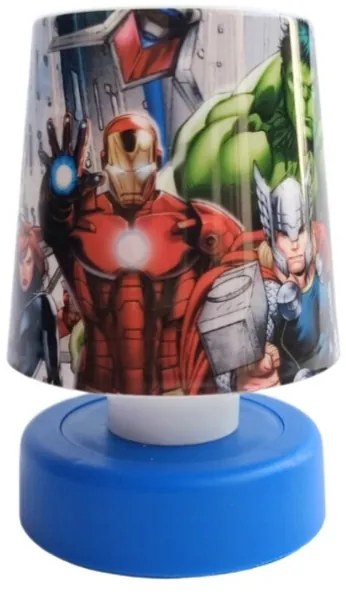Lampa de noapte cu LED pentru copii AVENGERS 11 cm albastra