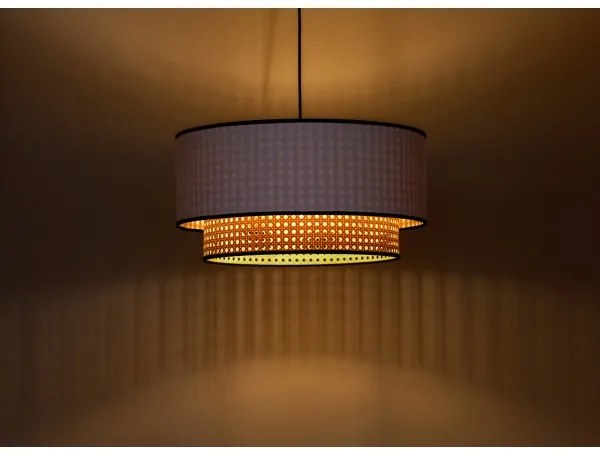 Lustră pe cablu Duolla BOHO 1xE27/15W/230V d. 45 cm alb/ratan