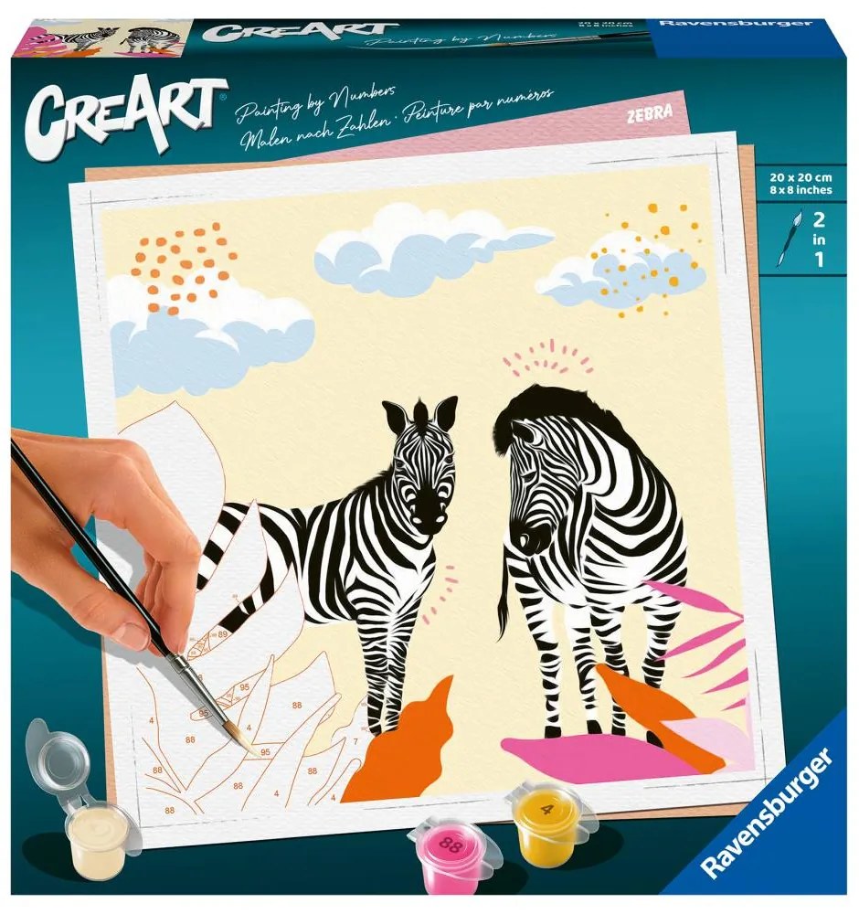 CREART PICTURA PE NUMERE PENTRU ADULTI ZEBRE - RAVENSBURGER (RVSPBN23666)