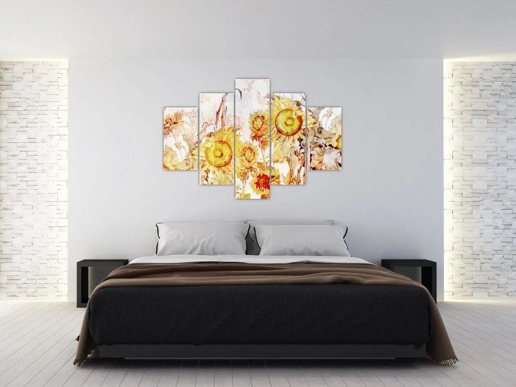 Tablou - Floarea-soarelui,pictură (150x105 cm)